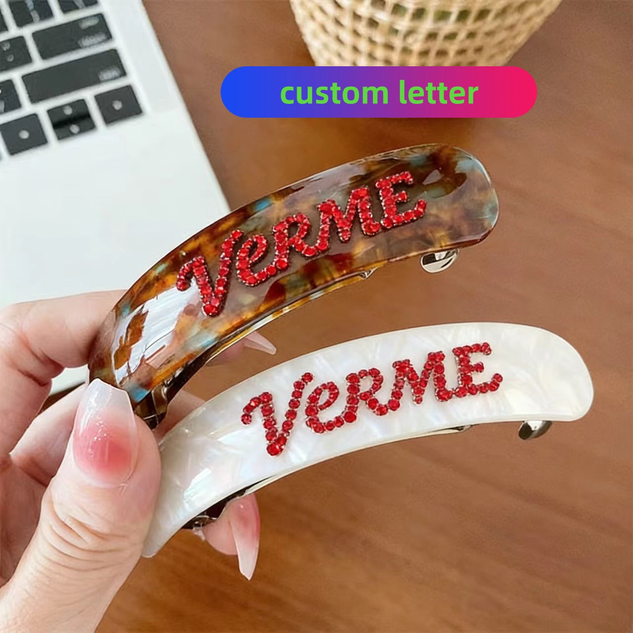 Women Accessories Name In English - Customized English Name Letter Spring Clip