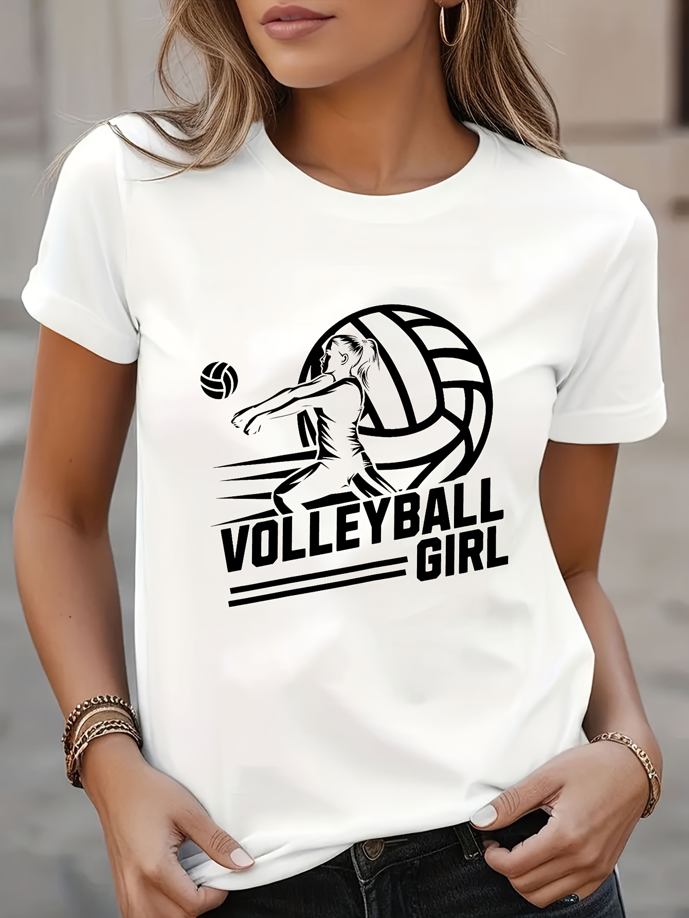 Women'S Volleyball Accessories - Women's Volleyball Graphic T-Shirt - Black