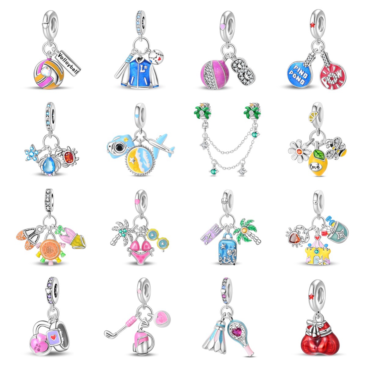 Women'S Volleyball Accessories - Original Charms Silver Plated Beads Fit