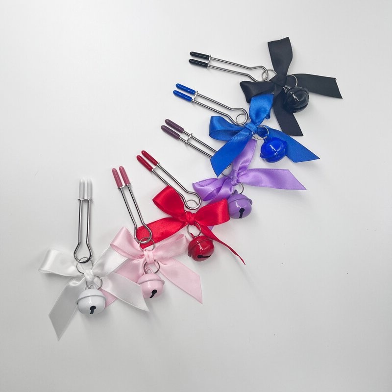 Women Accessories Combo - Bowknot U-shaped Metal Nipple Clamps Erotic