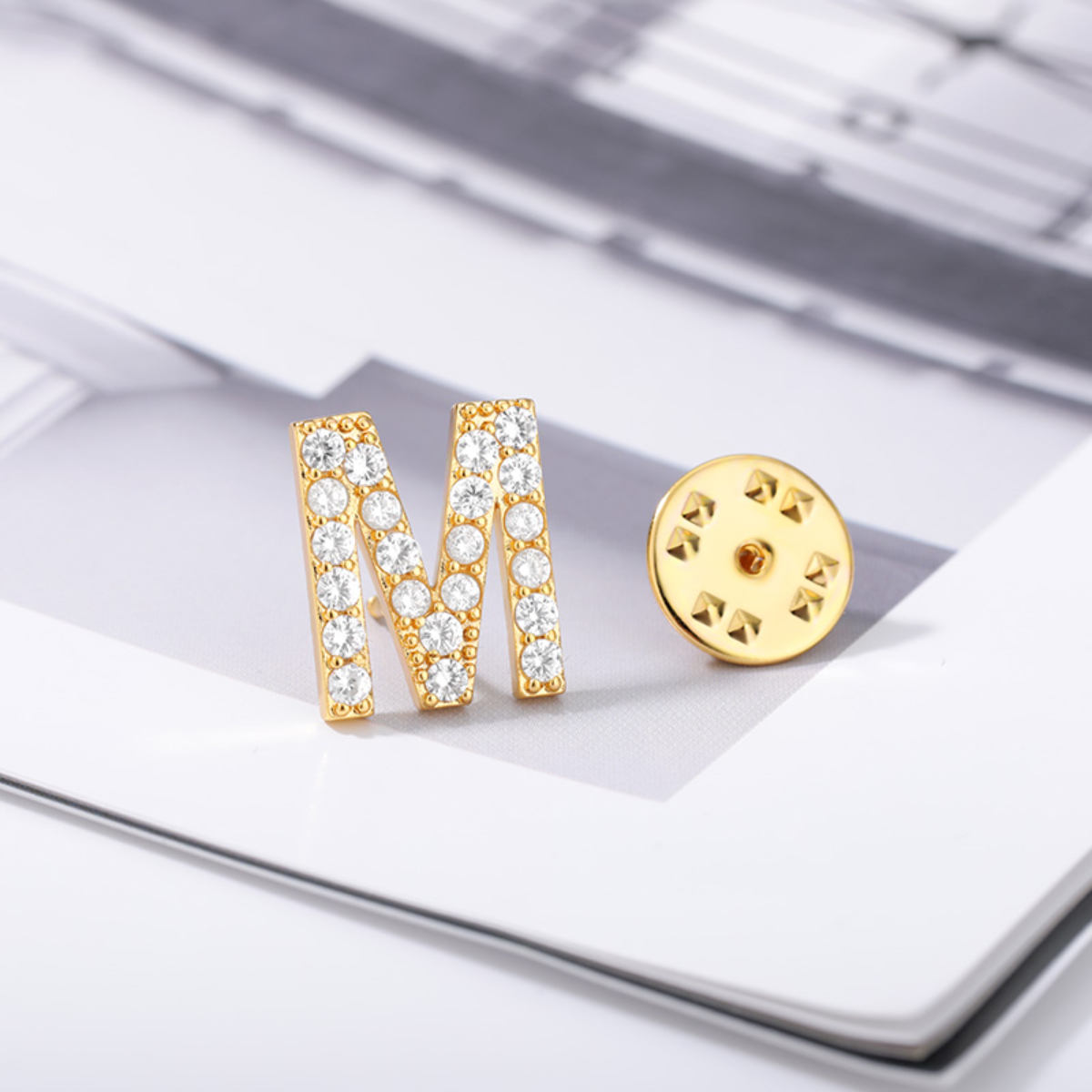 Women Accessories Name In English - Shiny Zircon Letter Brooches For Women