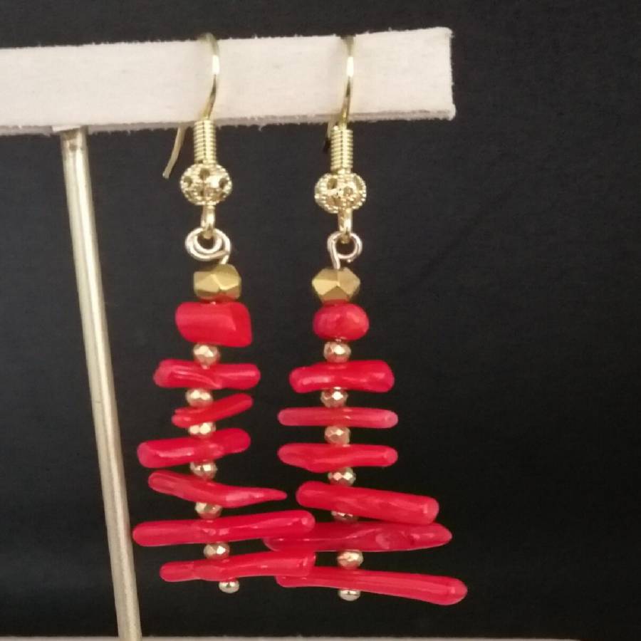 Women Irregular Branch Red Cor - đánh giá và giá Tassel Earrings Boho