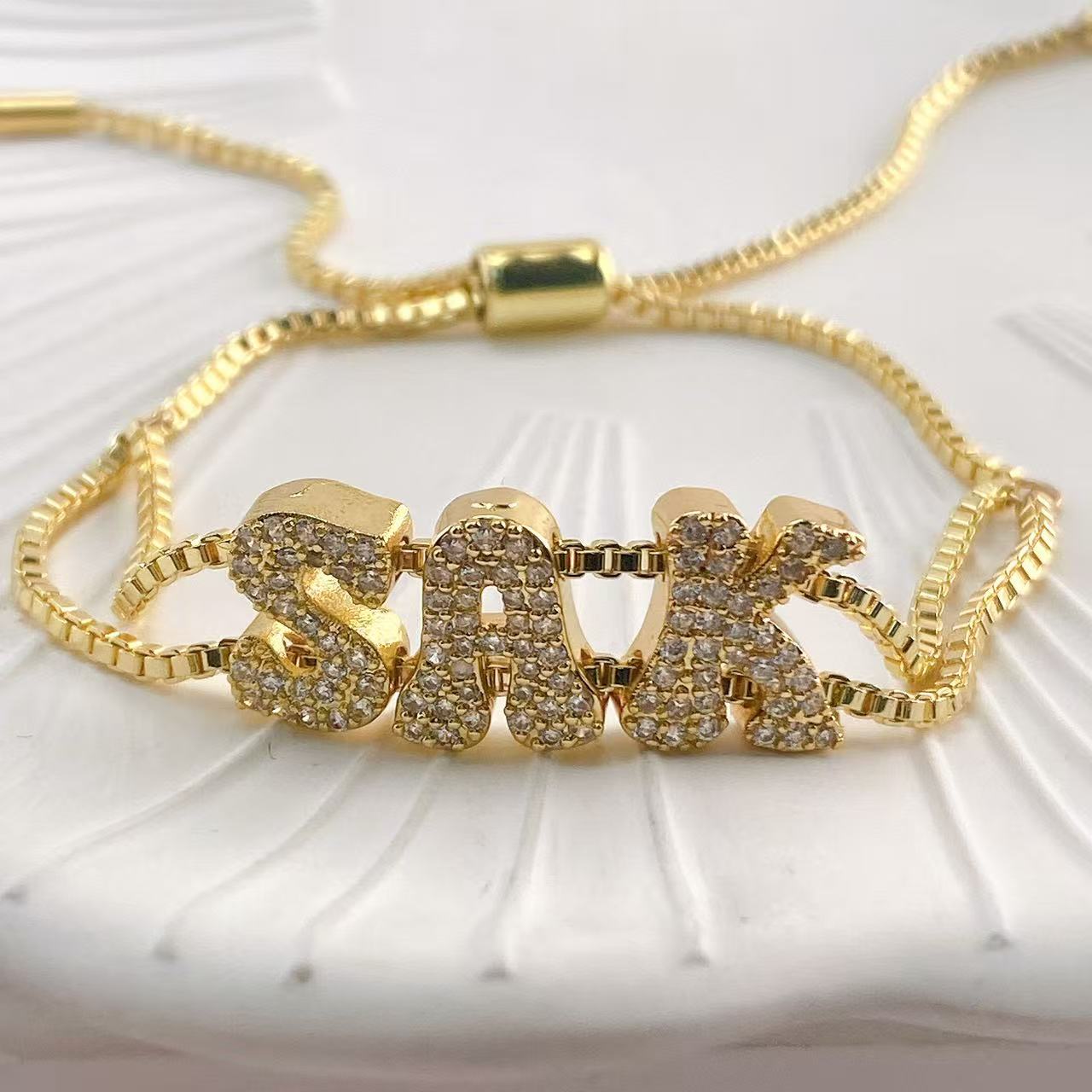 Fashionable gold DIY name brac - đánh giá và giá Women Accessories Name In English