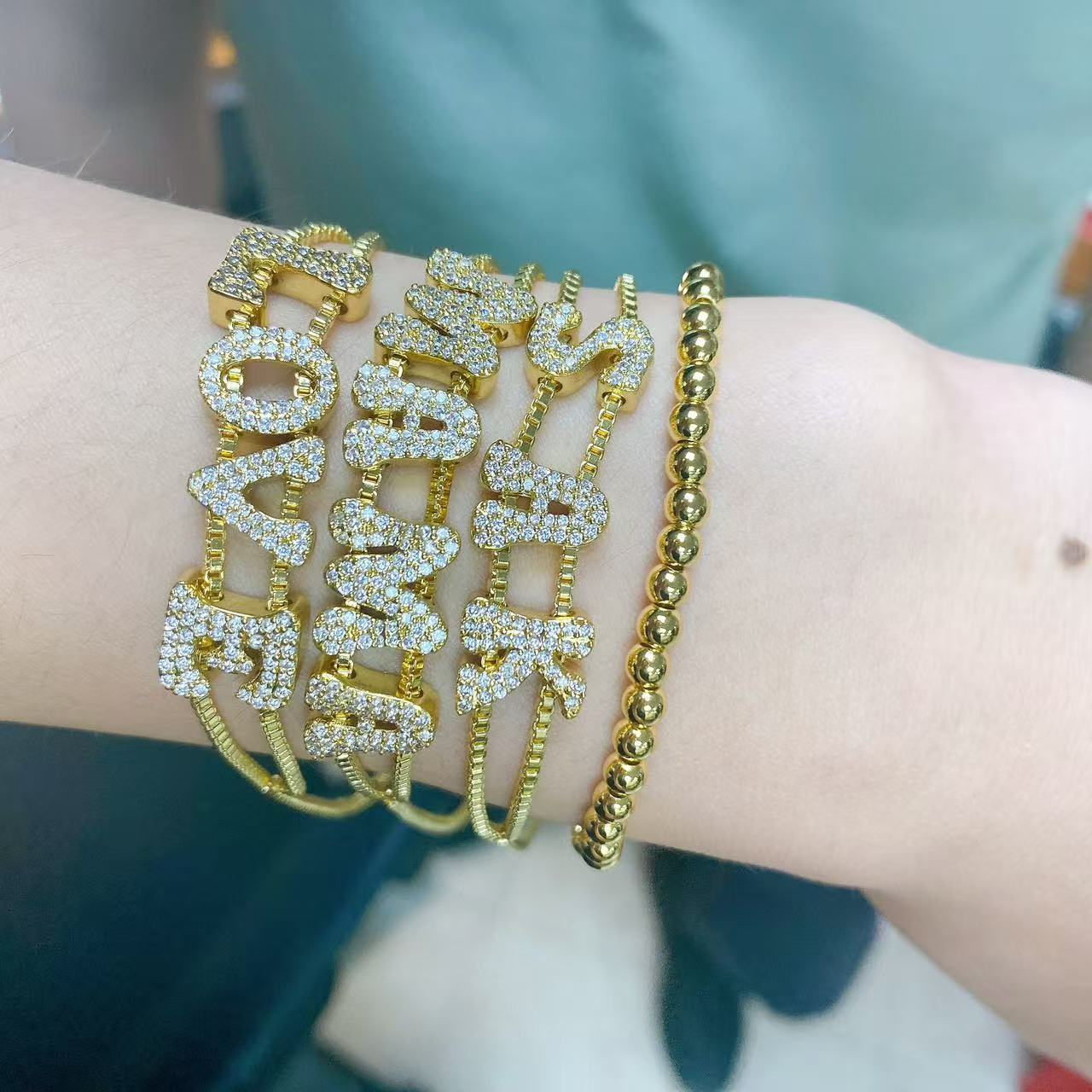 Fashionable gold DIY name brac - đánh giá và giá Women Accessories Name In English