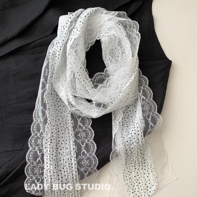 French Retro Long Stripe Polka - đánh giá và giá Women'S Korean Accessories
