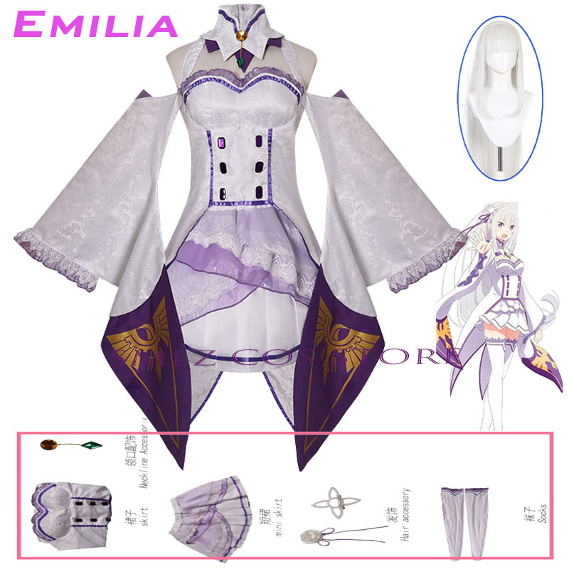Emilia Cosplay Anime Re Zero K - đánh giá và giá Women'S Anime Accessories
