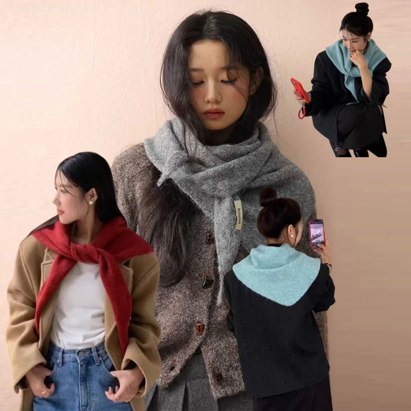 Korean Wool Knitted Triangle S - đánh giá và giá Women'S Korean Accessories