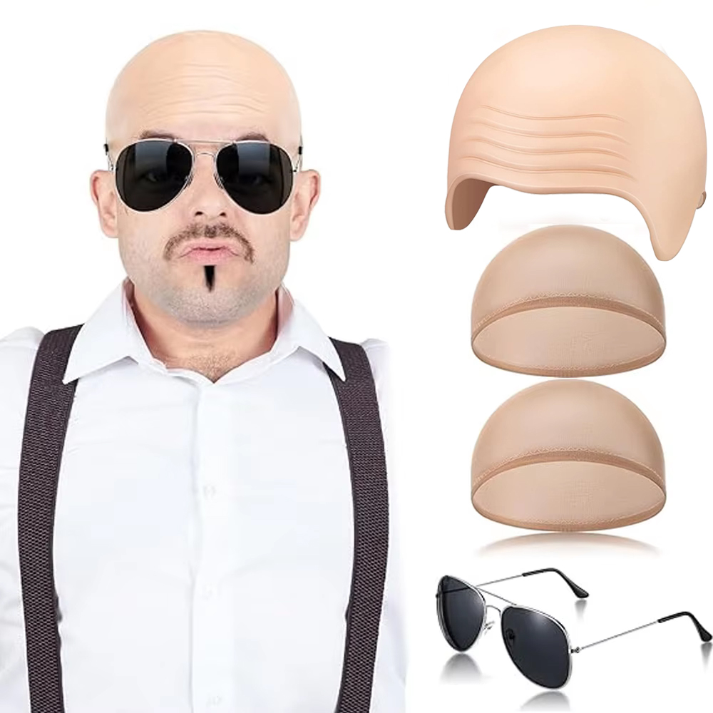 4 Pcs Bald Caps Set Makeup Bal - đánh giá và giá Women Accessories Combo