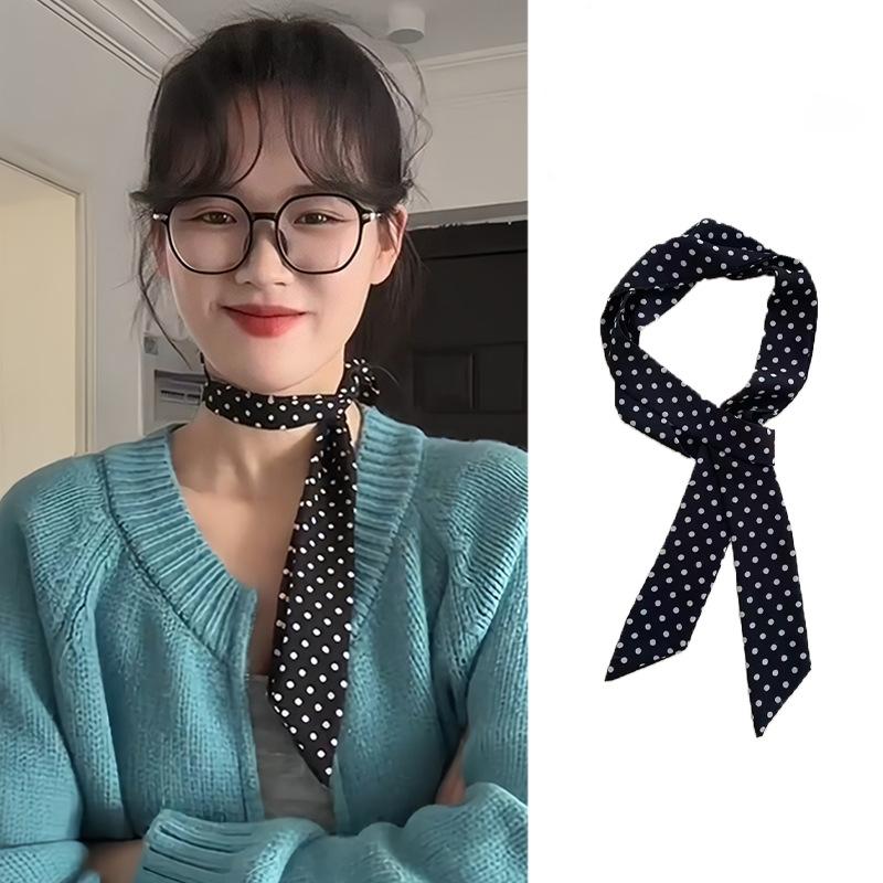 Fashion Polka Dot Silk Scarf V - đánh giá và giá Women'S Korean Accessories
