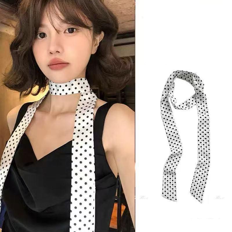 Fashion Polka Dot Silk Scarf V - đánh giá và giá Women'S Korean Accessories