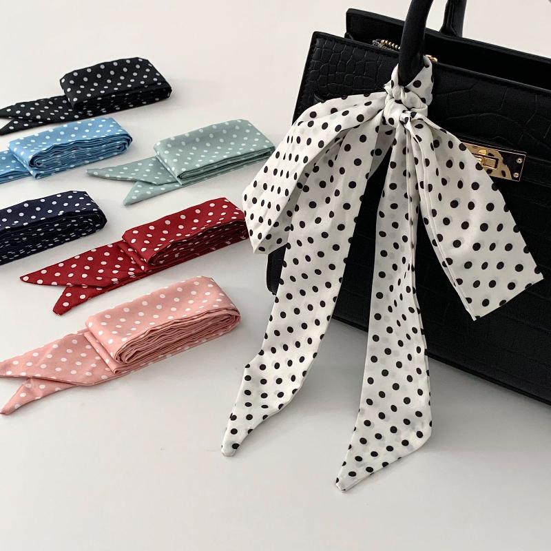 Fashion Polka Dot Silk Scarf V - đánh giá và giá Women'S Korean Accessories