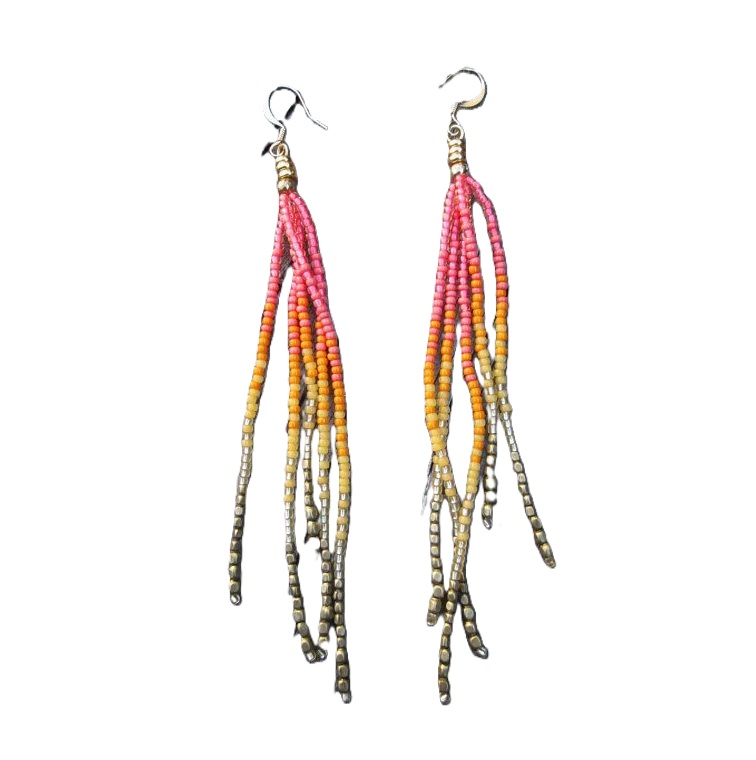 Rice bead earrings Gradient co - đánh giá và giá Tassel Earrings Boho