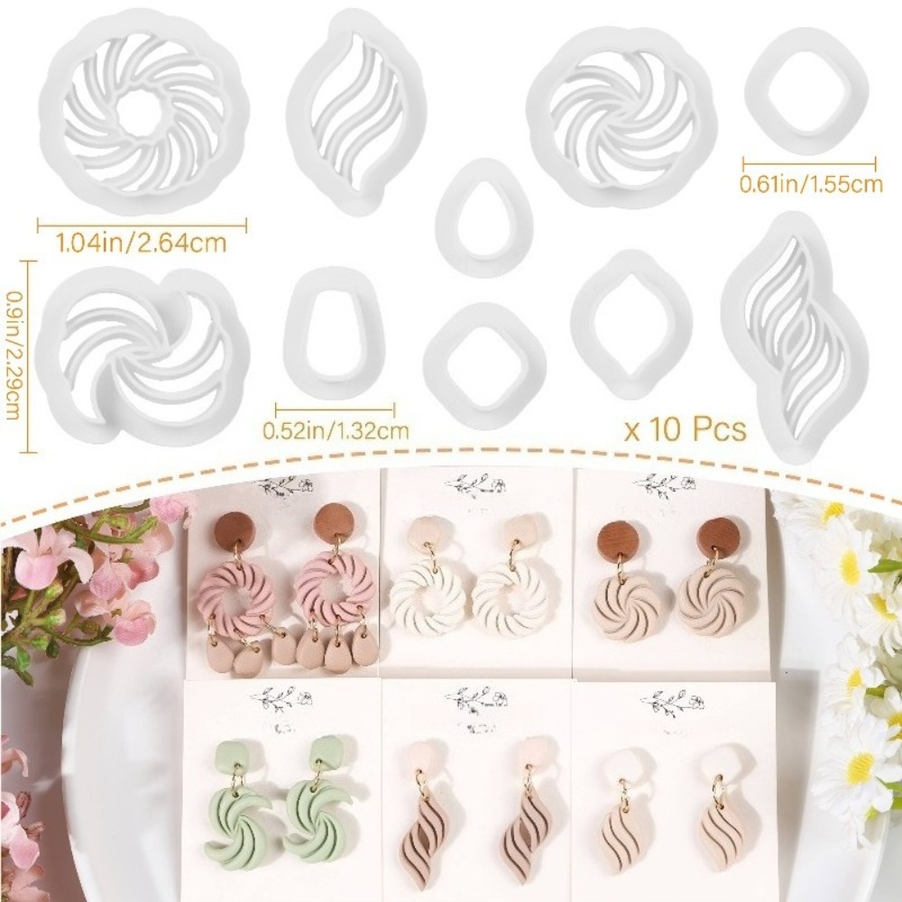 10Pcs Boho Swirl Polymer Clay  - đánh giá và giá Tassel Earrings Boho