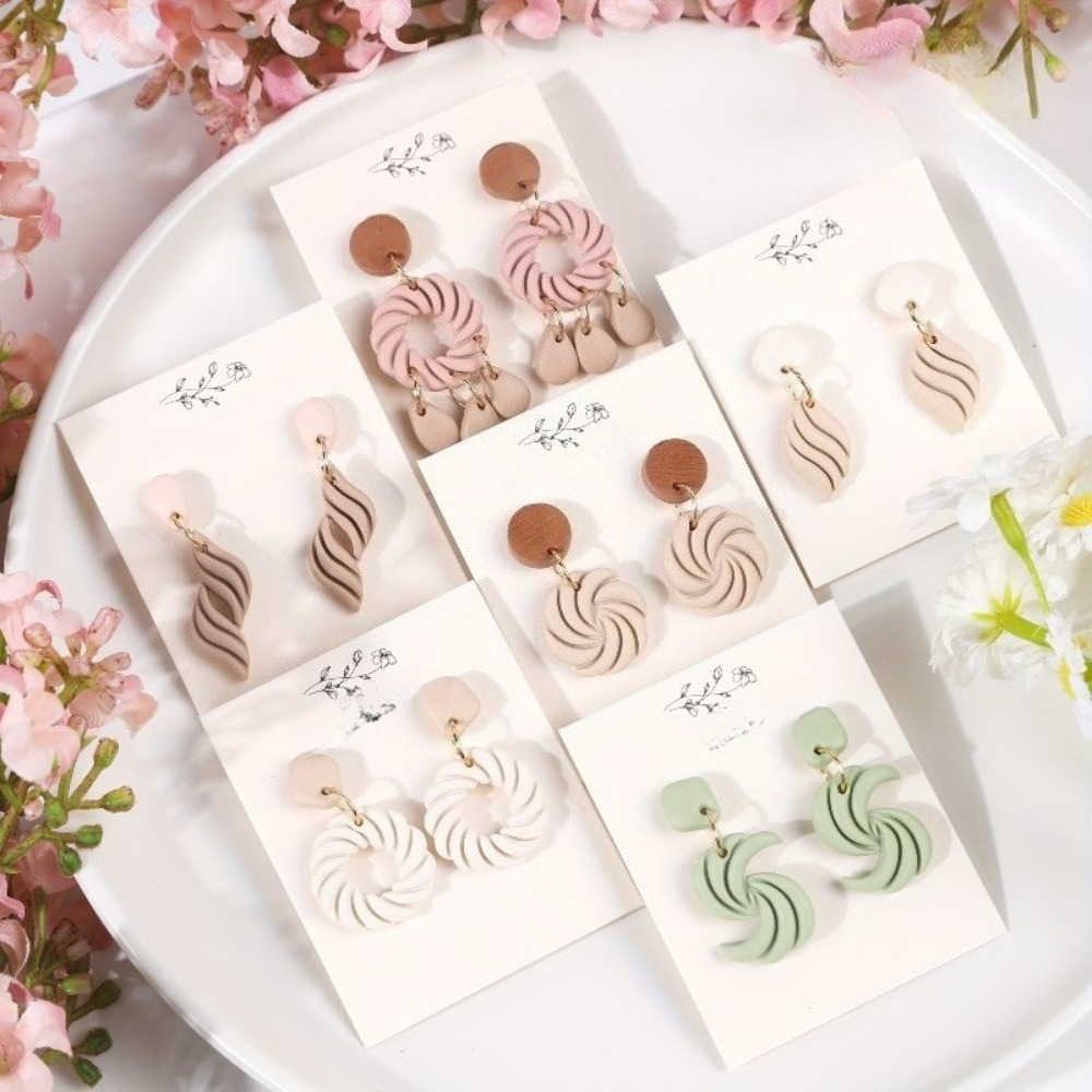 10Pcs Boho Swirl Polymer Clay  - đánh giá và giá Tassel Earrings Boho