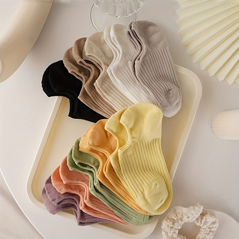 5 Pairs Colorful Ribbed Short  - đánh giá và giá Women'S Ankle Accessories