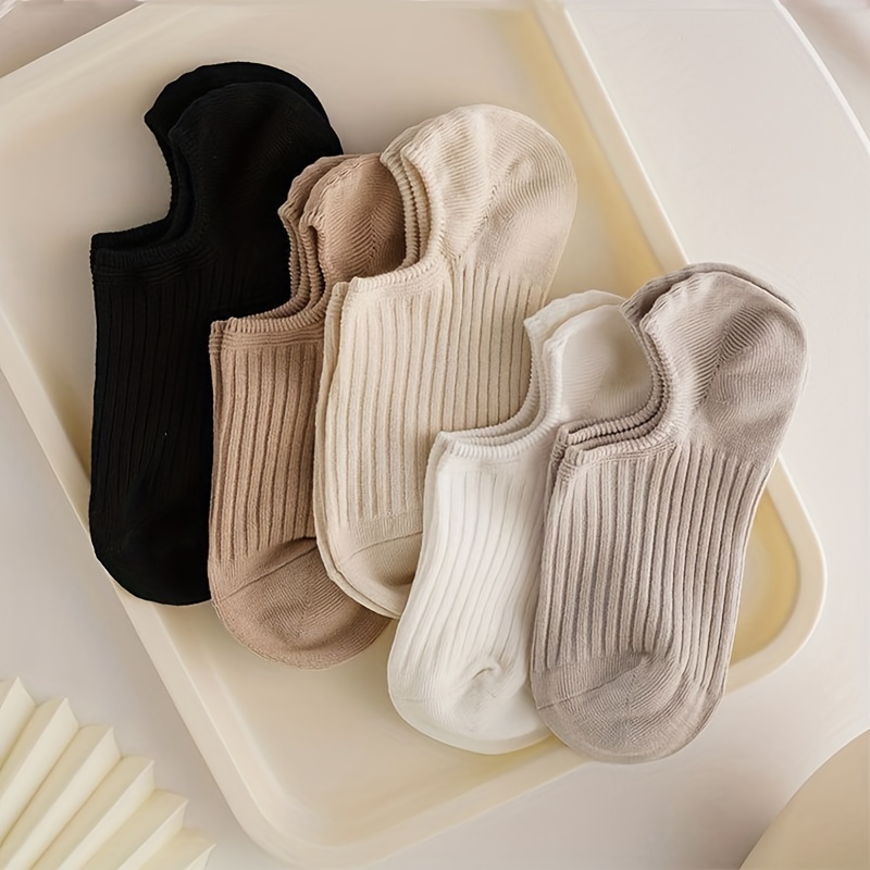 5 Pairs Colorful Ribbed Short  - đánh giá và giá Women'S Ankle Accessories