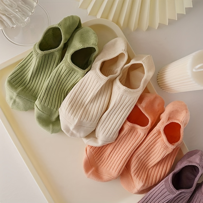 5 Pairs Colorful Ribbed Short  - đánh giá và giá Women'S Ankle Accessories