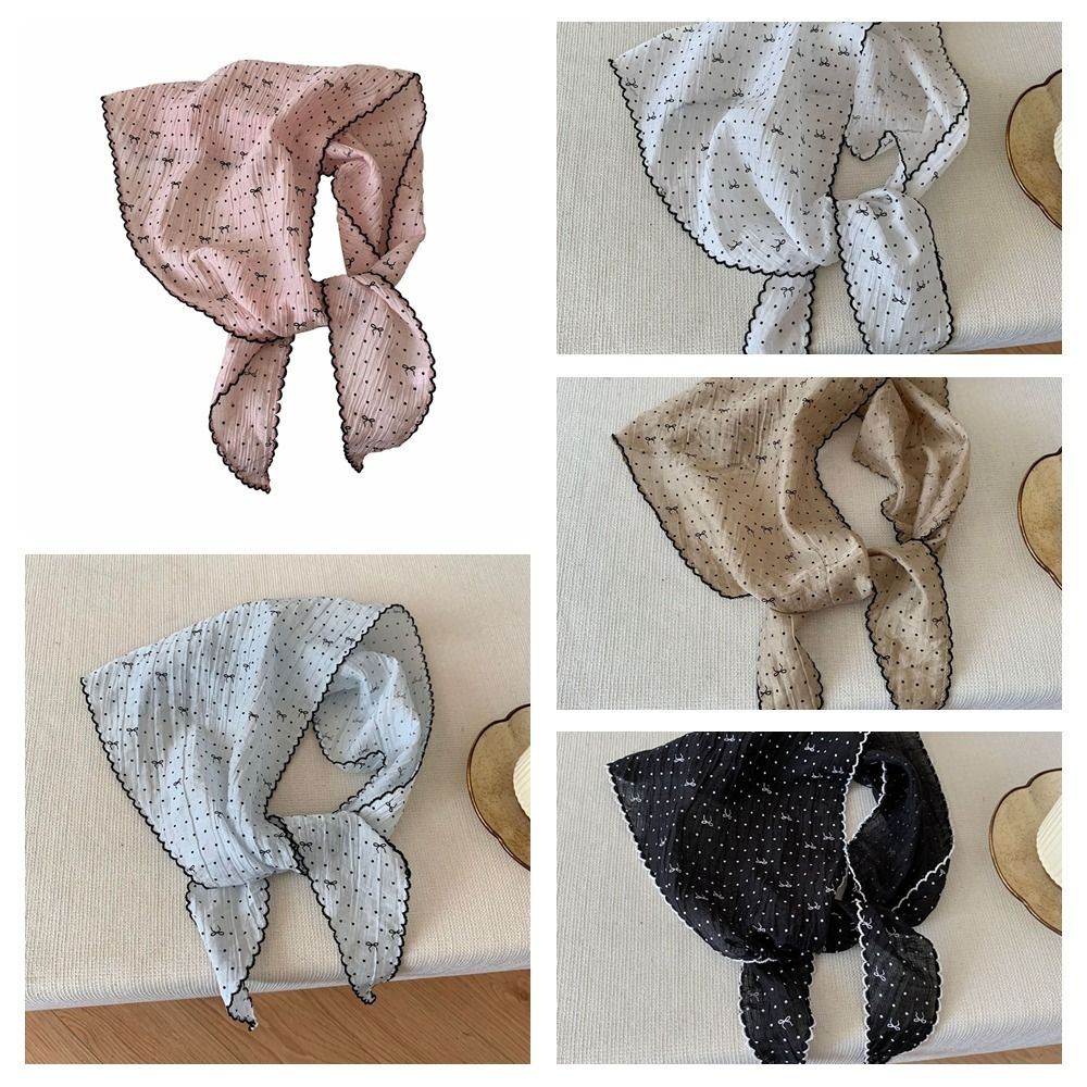 French Polka Dot Triangle Head - đánh giá và giá Women'S Korean Accessories