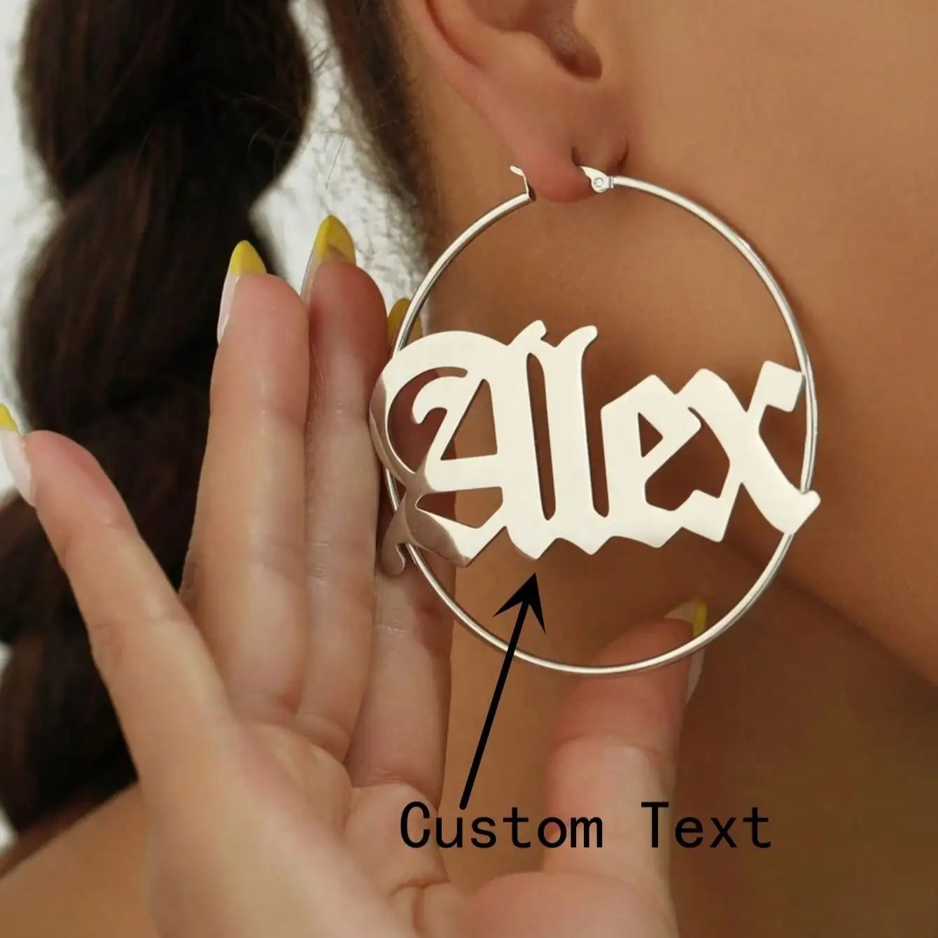 Custom Old English Name Hoop E - đánh giá và giá Women Accessories Name In English