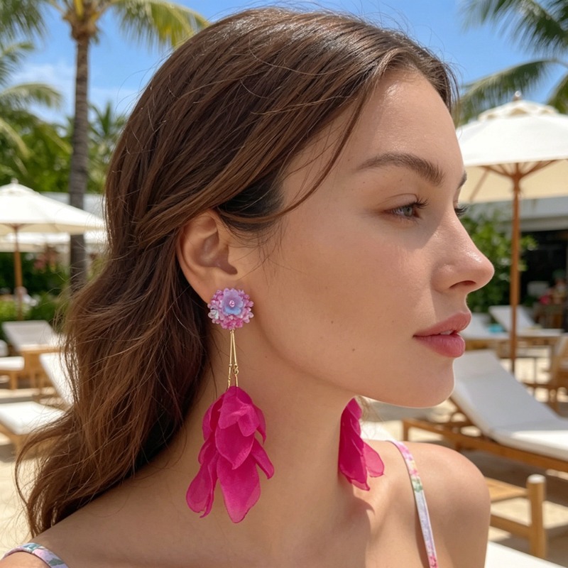 New Fashion Flower Tassel Clip - đánh giá và giá Tassel Earrings Boho